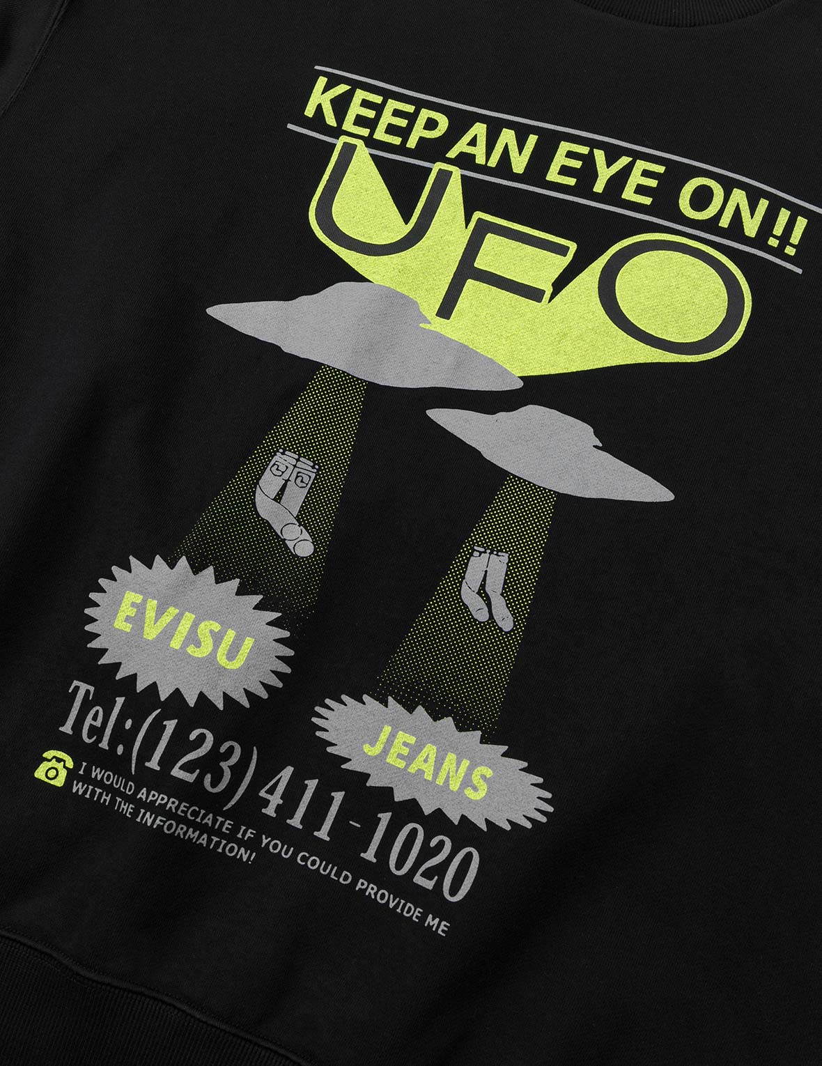 UFO Print and Seagull Appliqué Relax Fit Hoodie