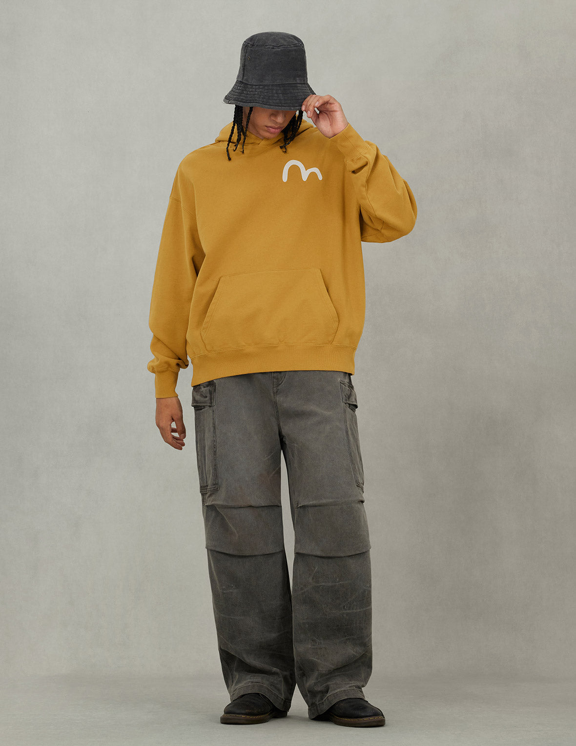 American Ebisu and Seagull Print Relax Fit Hoodie