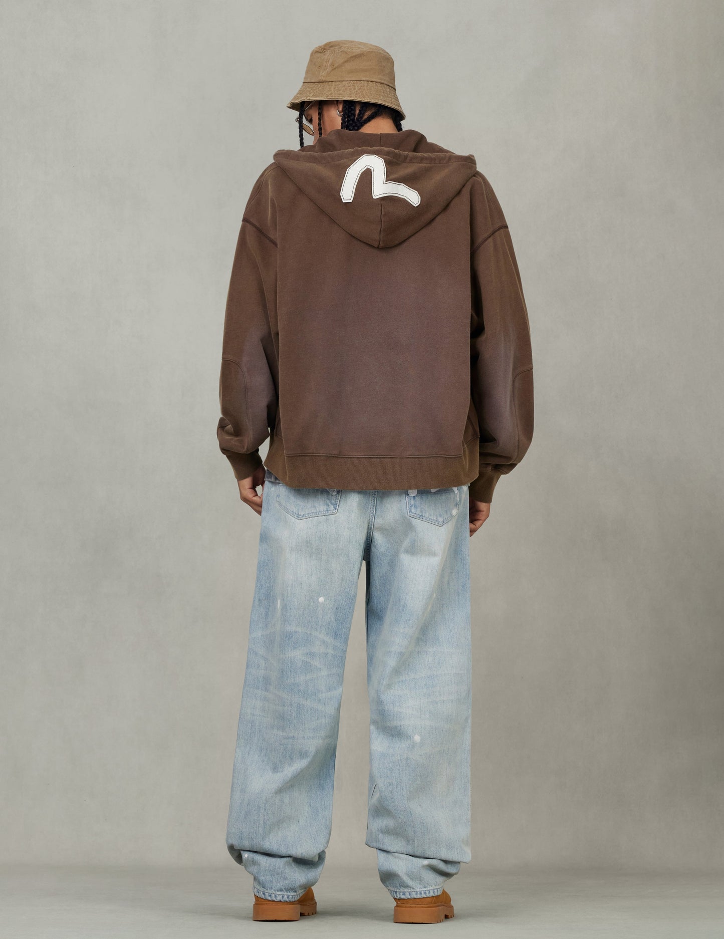 EV and Seagull Patches Embroidery Relax Fit Hoodie Jacket