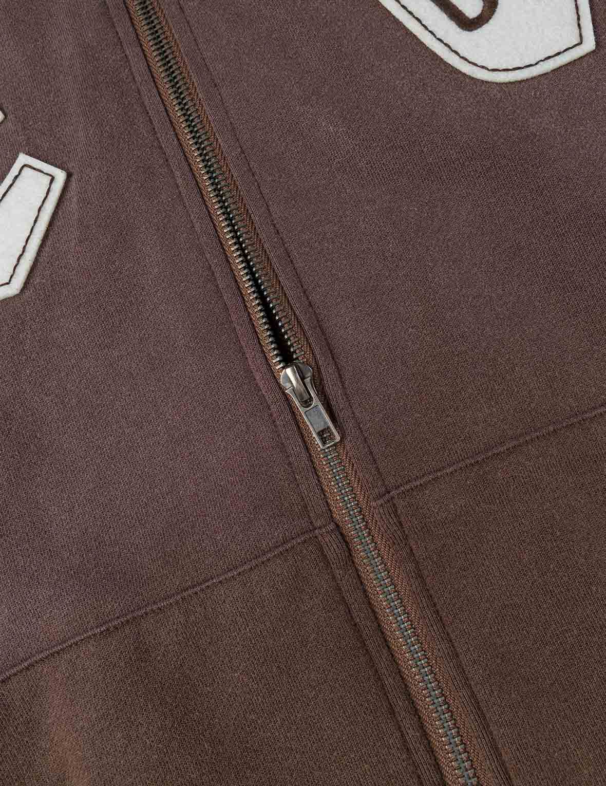 EV and Seagull Patches Embroidery Relax Fit Hoodie Jacket