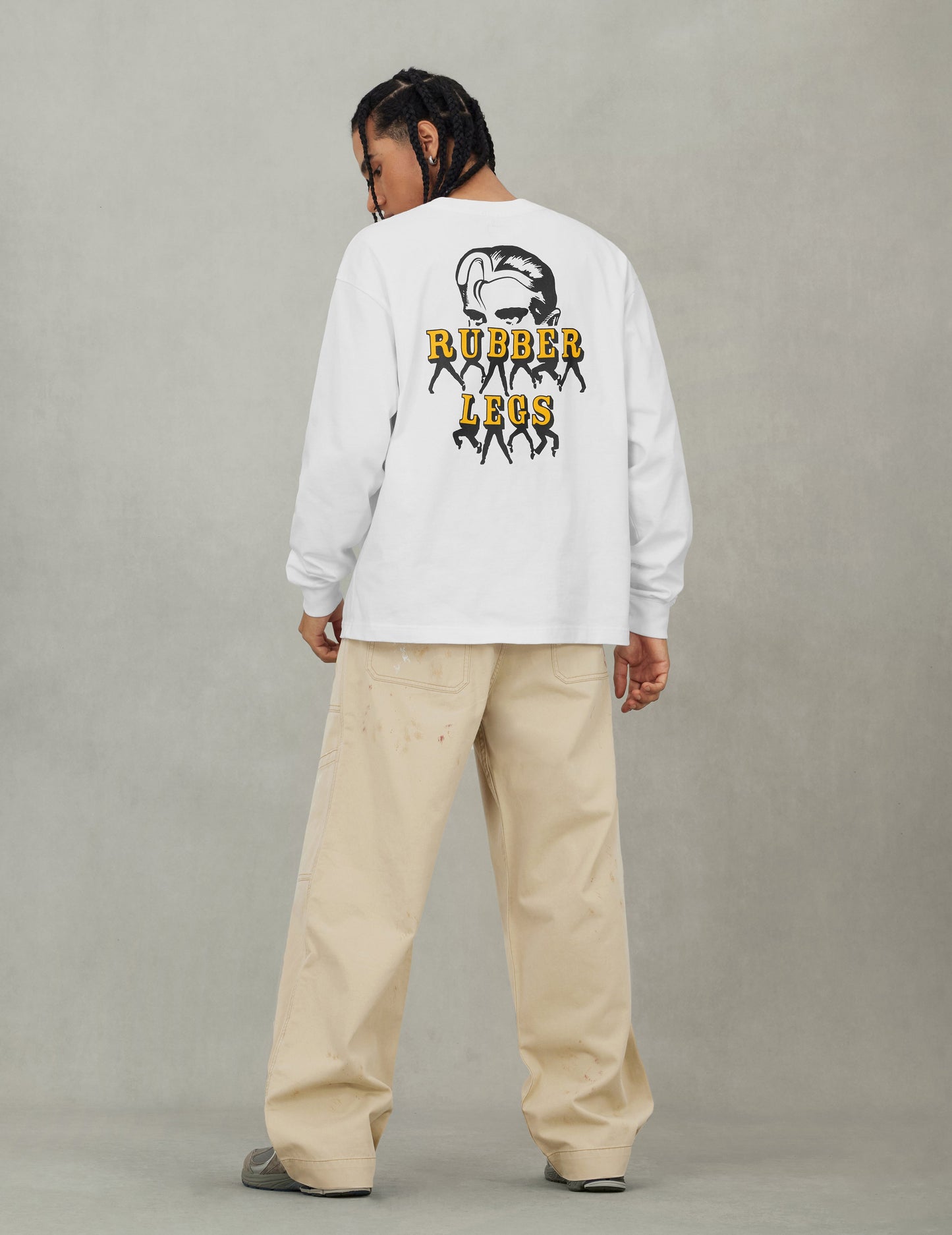 Seagull and Rubber Legs Print Relax Fit Long-sleeve T-shirt