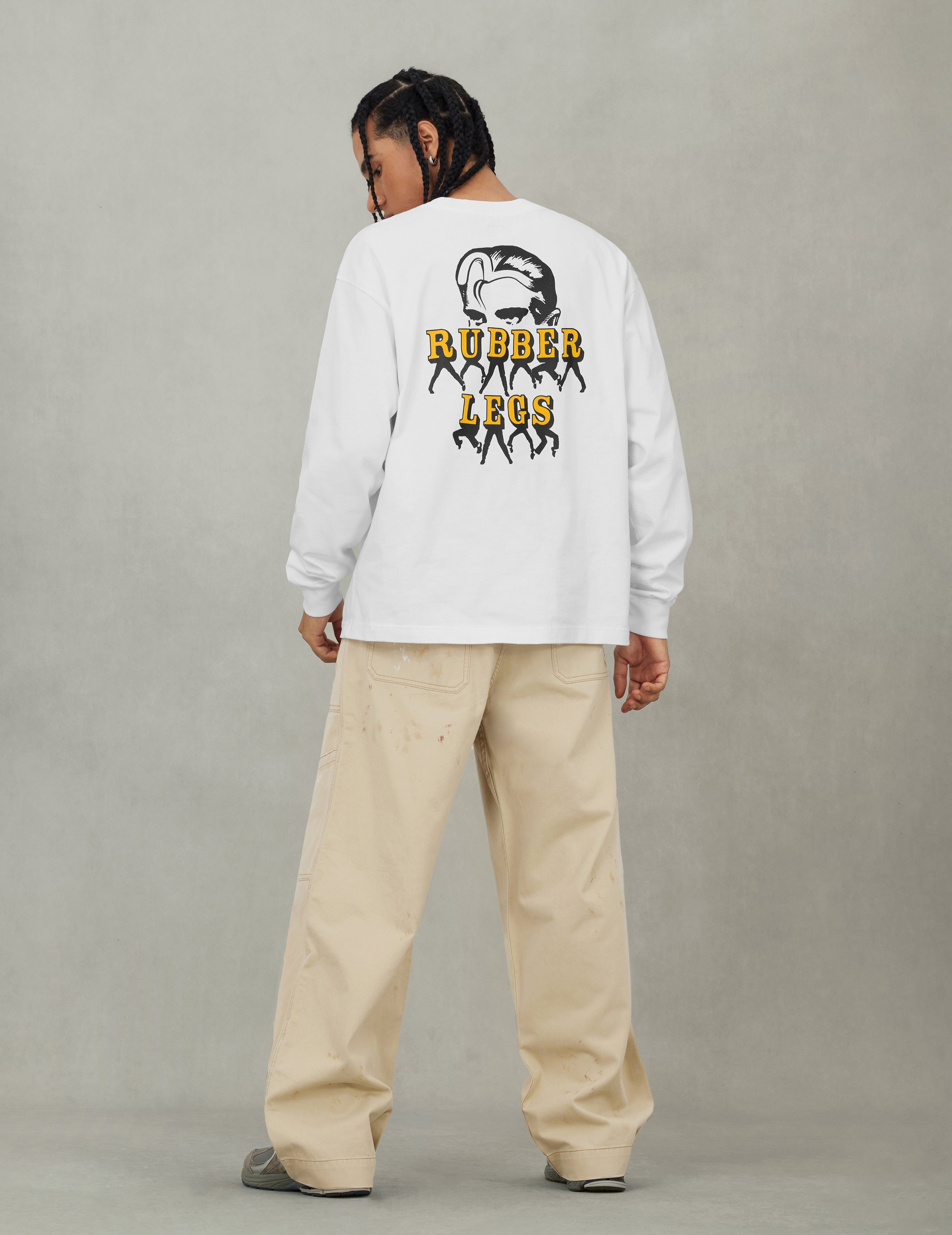 Seagull and Rubber Legs Print Relax Fit Long-sleeve T-shirt