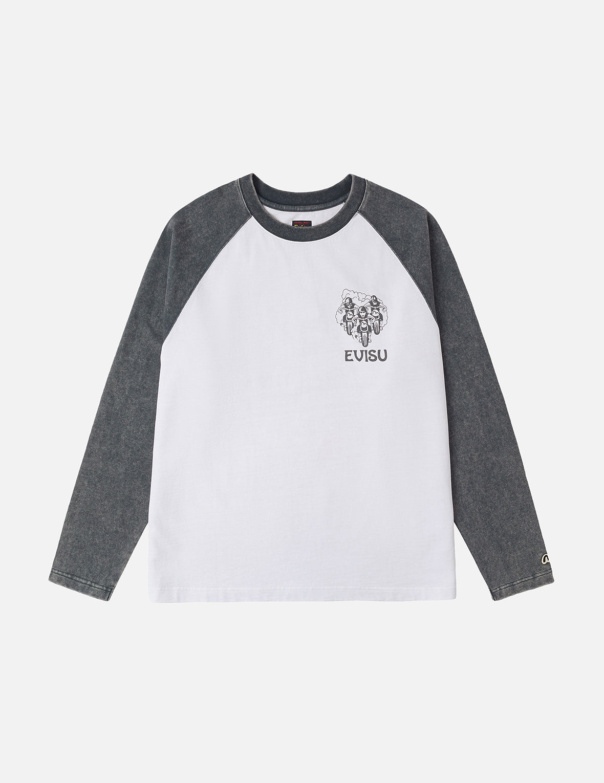 Retro Motocross Print Relax Fit Long-sleeve T-shirt