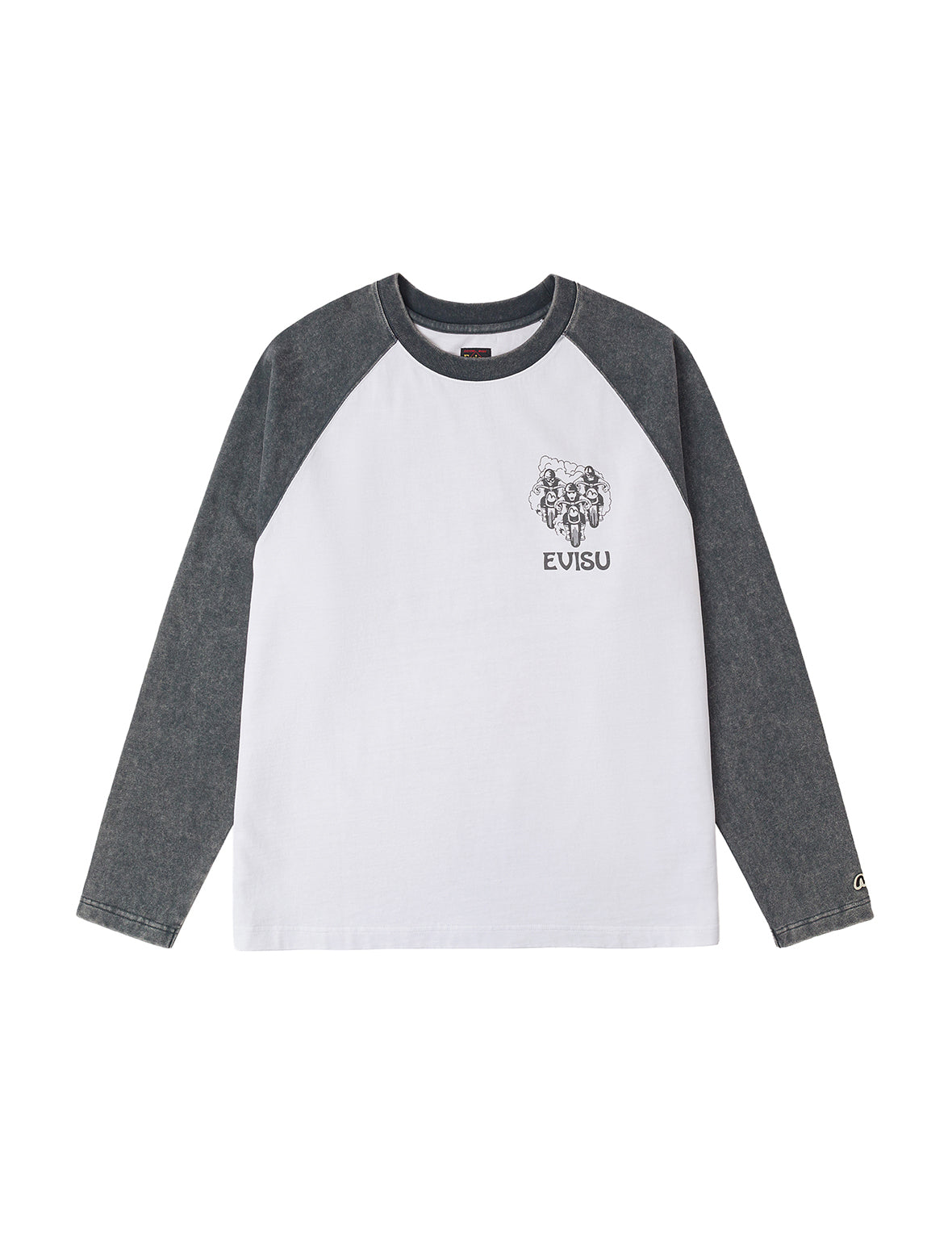 Retro Motocross Print Relax Fit Long-sleeve T-shirt