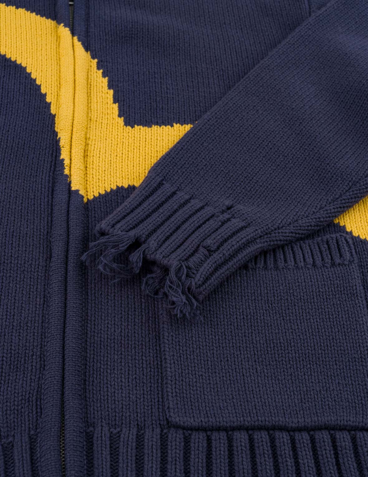 Seagull & Evisu Logo Distressed Cowichan Cardigan Jacket