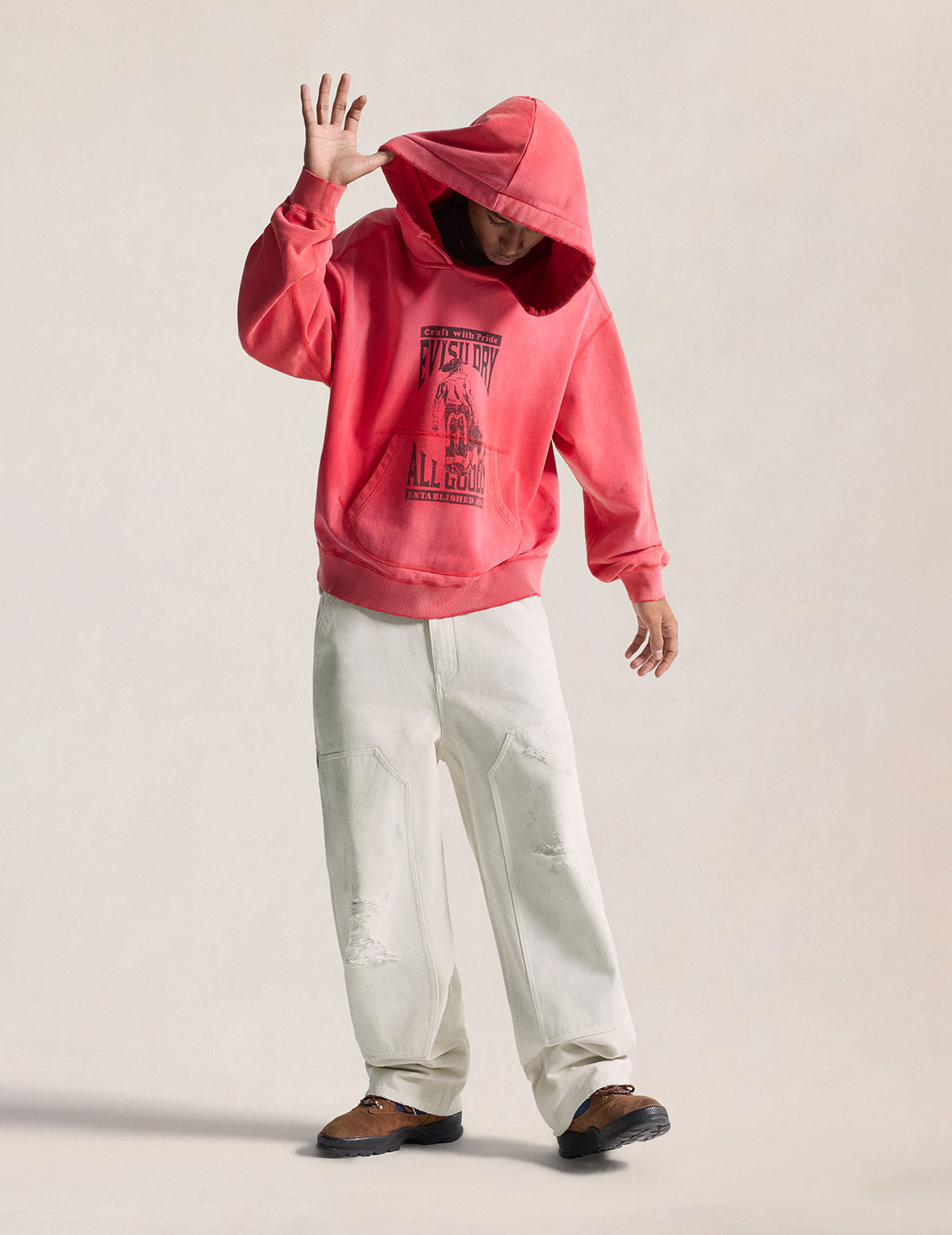 水洗EVISU Dry All Goods连帽卫衣