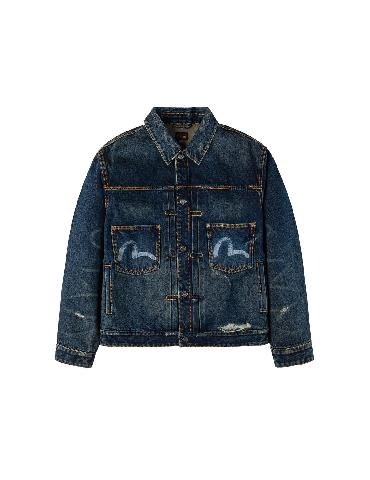 EVISU X GDC 洗水宽版休闲牛仔外套