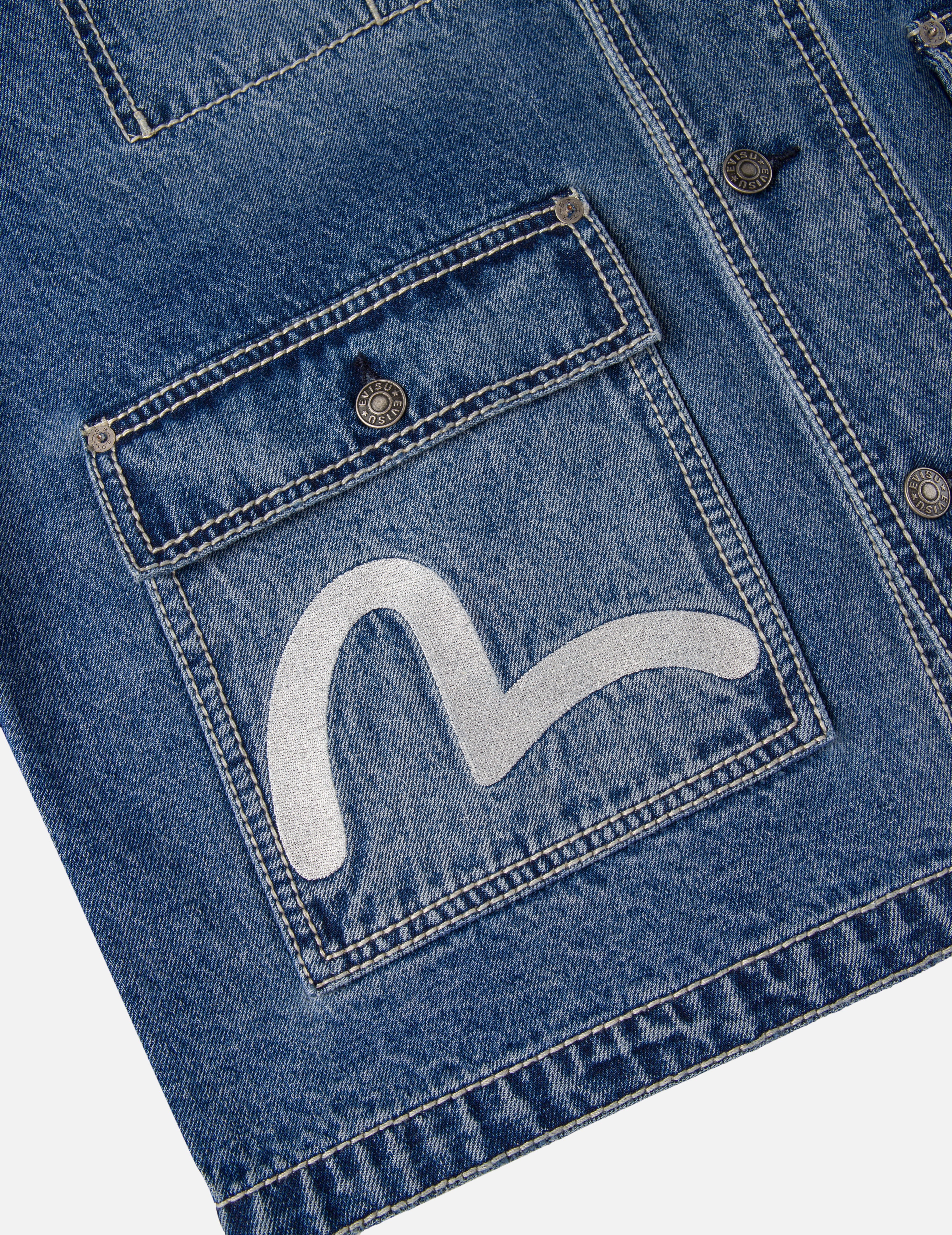 EVISU X GDC 刺绣宽版休闲牛仔工装外套