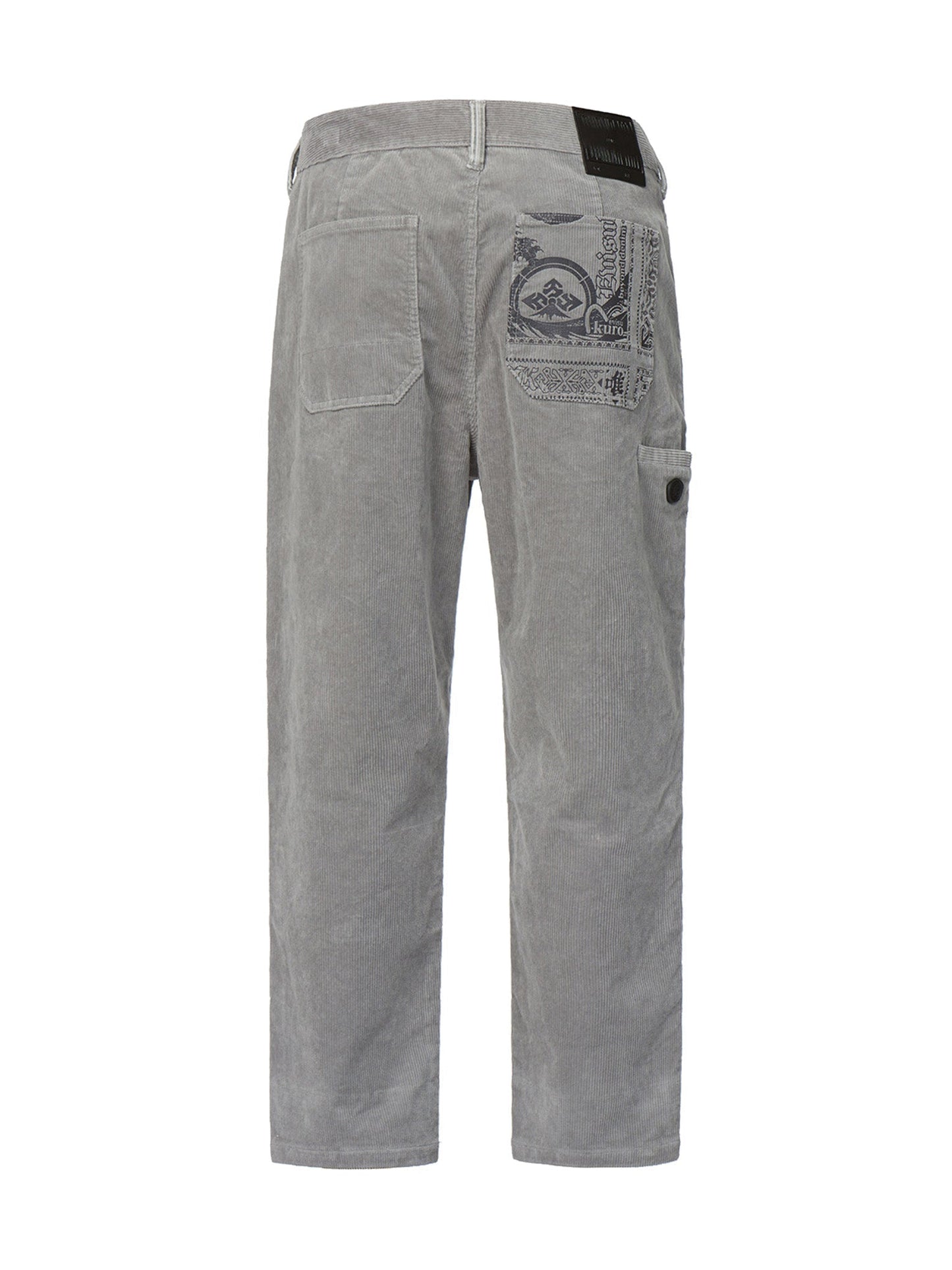 Paisley Print Pocket Corduroy Worker Pants