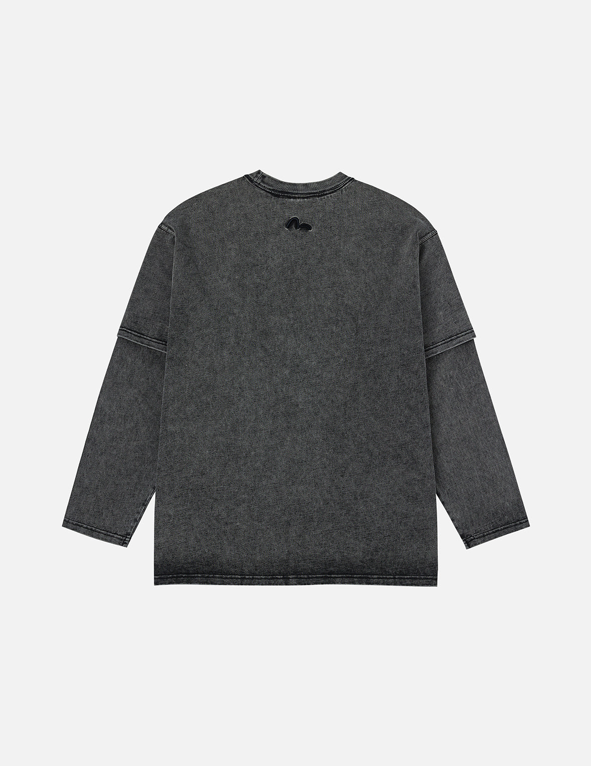 EVISUKURO Label and Seagull Print Oversized  2-in-1 long-sleeve T-shirt
