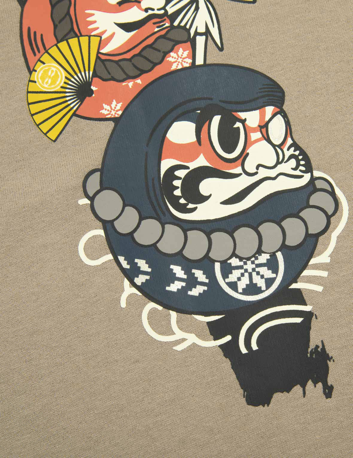 Kumadori Daruma Daicock Print Relax Fit T-shirt