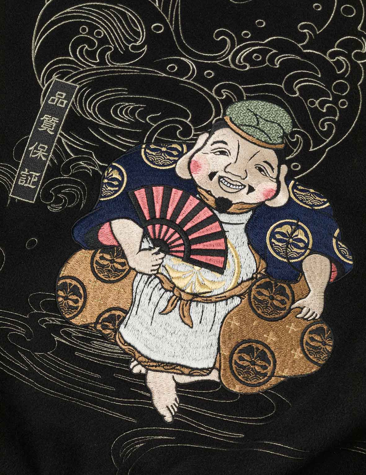 惠比寿和海鸥刺绣宽版休闲夹棉棒球外套