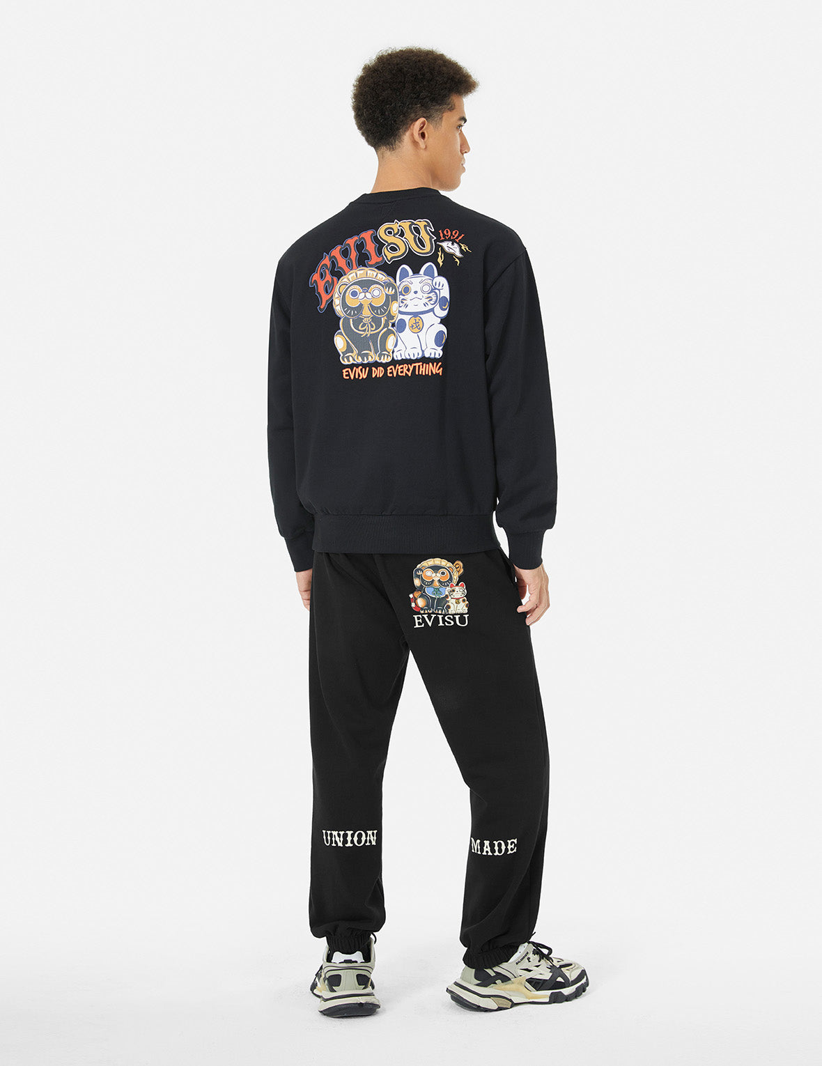 Tanuki Print Straight Fit Sweatpants