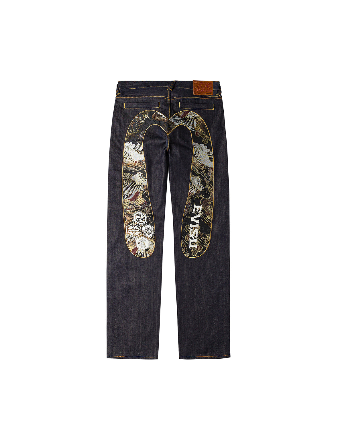 Brocade Inserted Daicock with Logo Embroidery Regular Fit Jeans #2020