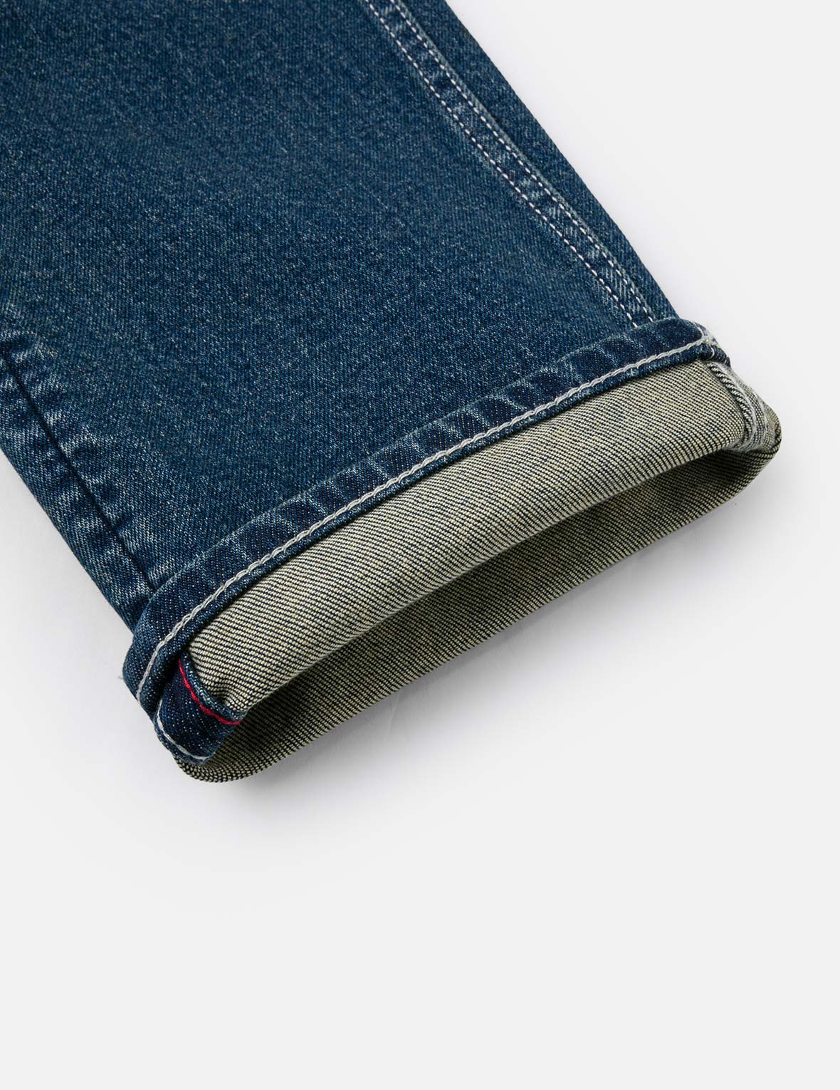 手刷千鸟格大M印花水洗修身牛仔裤#2010 – EVISU