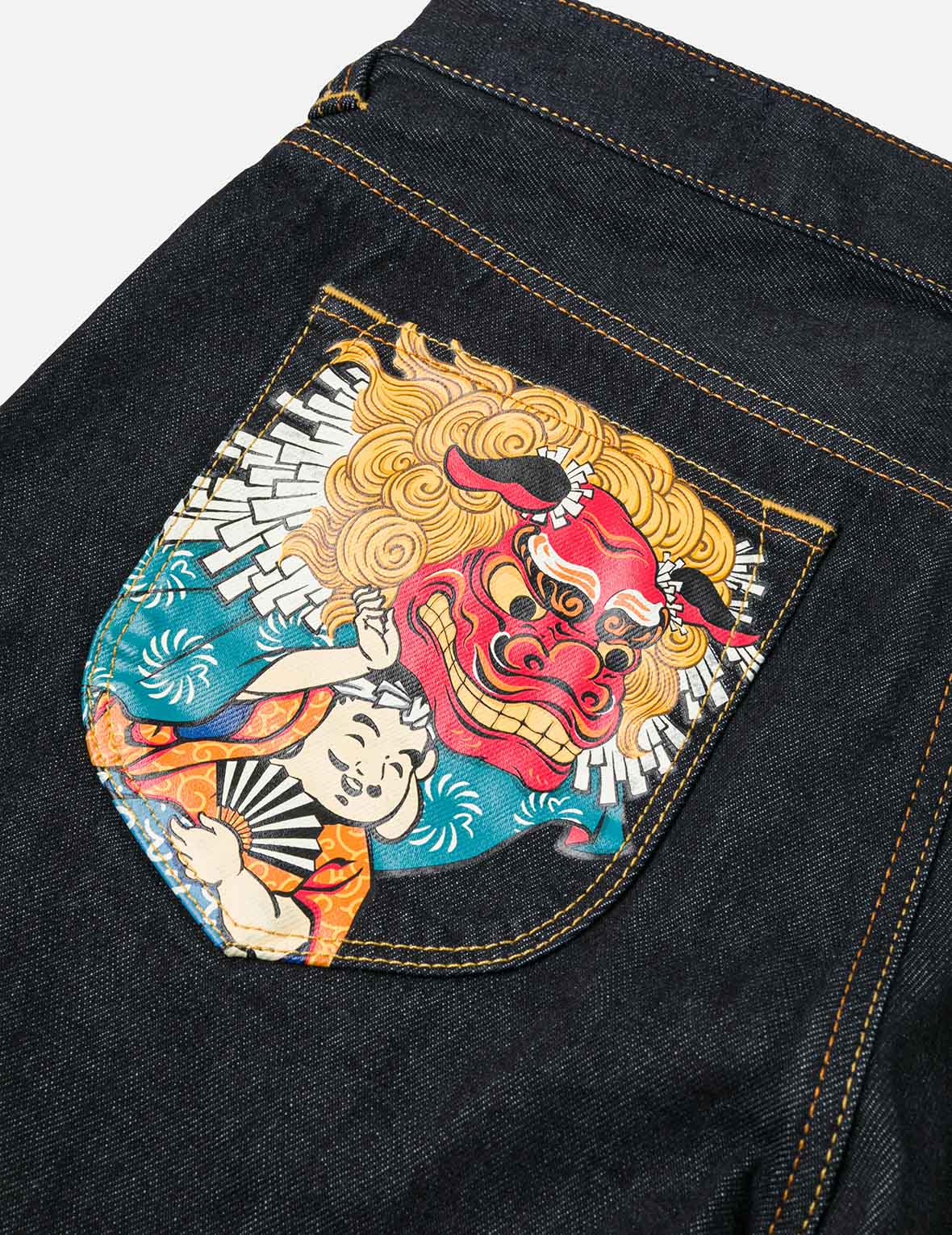 Godhead Lion Dance and Logo Print Taper Fit Jeans #2017