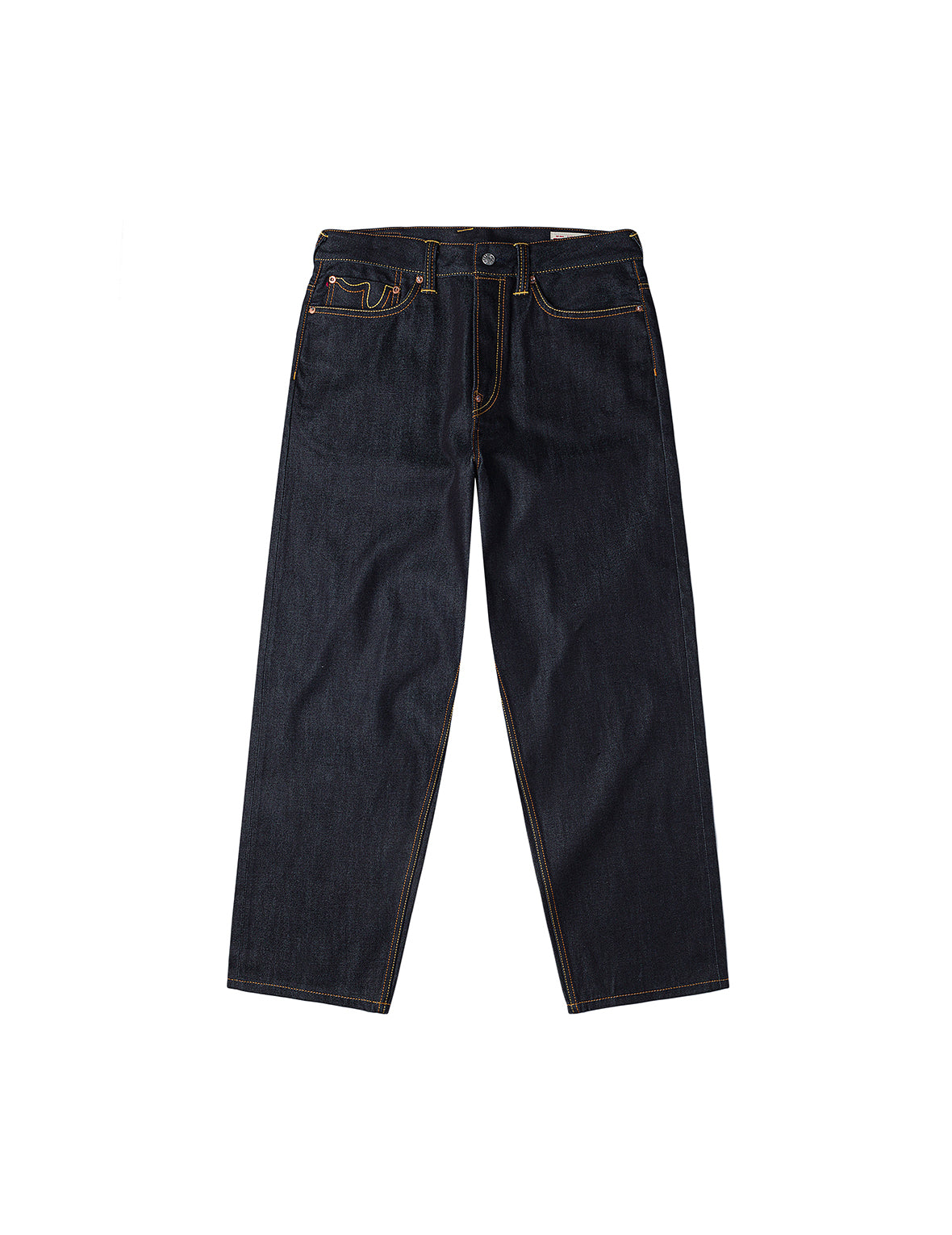 红色大M印花宽松版型牛仔裤 #2038