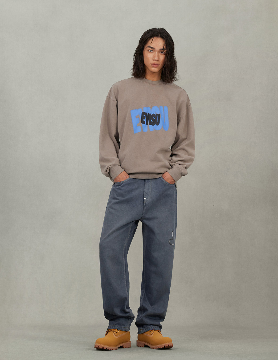 Skull Seagull Print Pockets Fashion Fit Denim Jeans