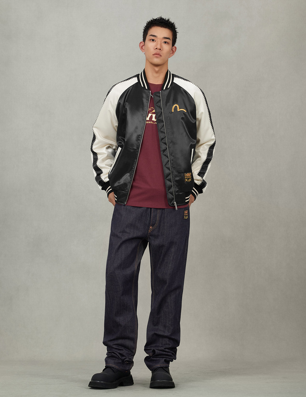 Crane Embroidery Regular Fit Souvenior Jacket