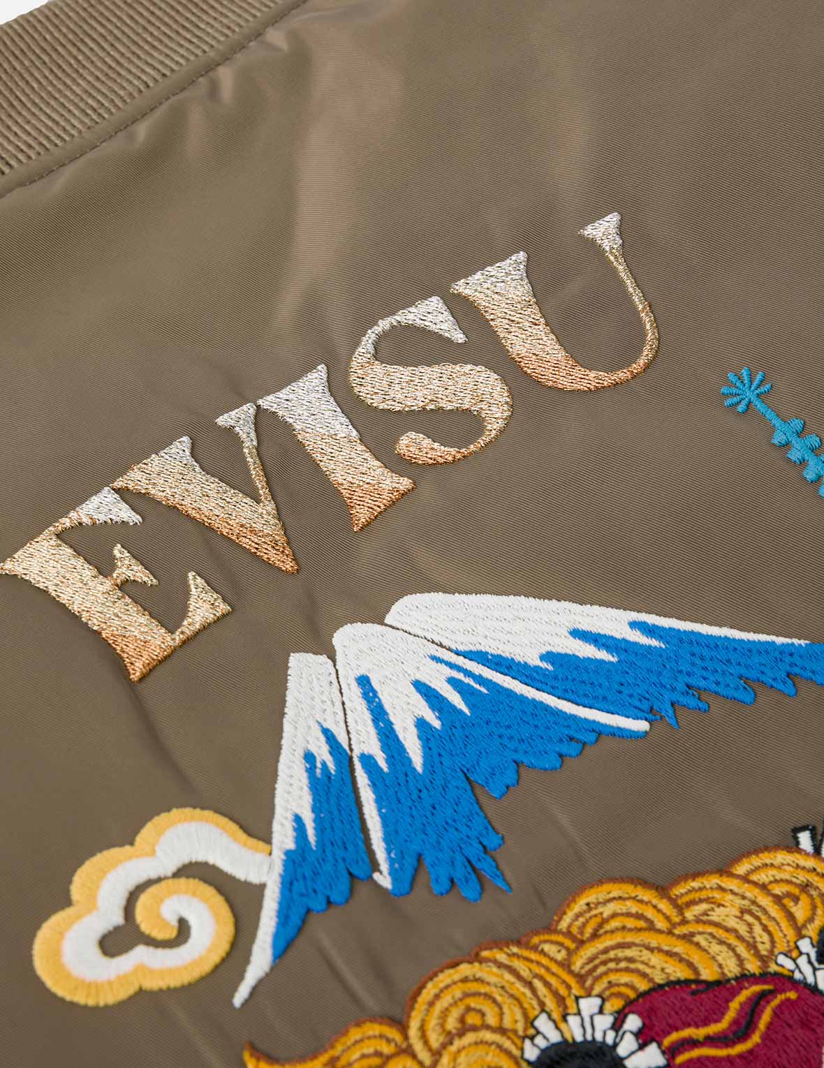 Logo and Godhead Lion Dance Embroidery Relax Fit Bomber Jacket