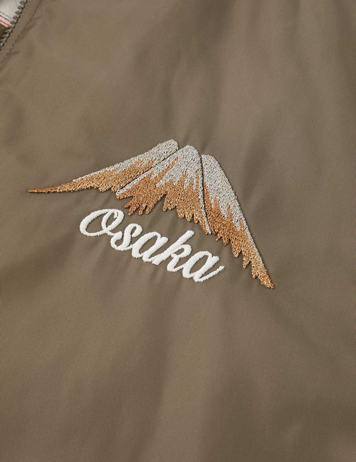 Logo and Godhead Lion Dance Embroidery Relax Fit Bomber Jacket