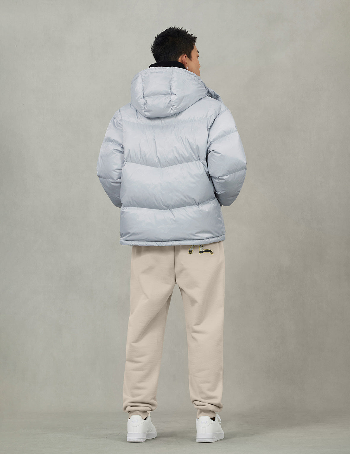 Allover Seagull Crane Jacquard Regular Fit Down Jacket