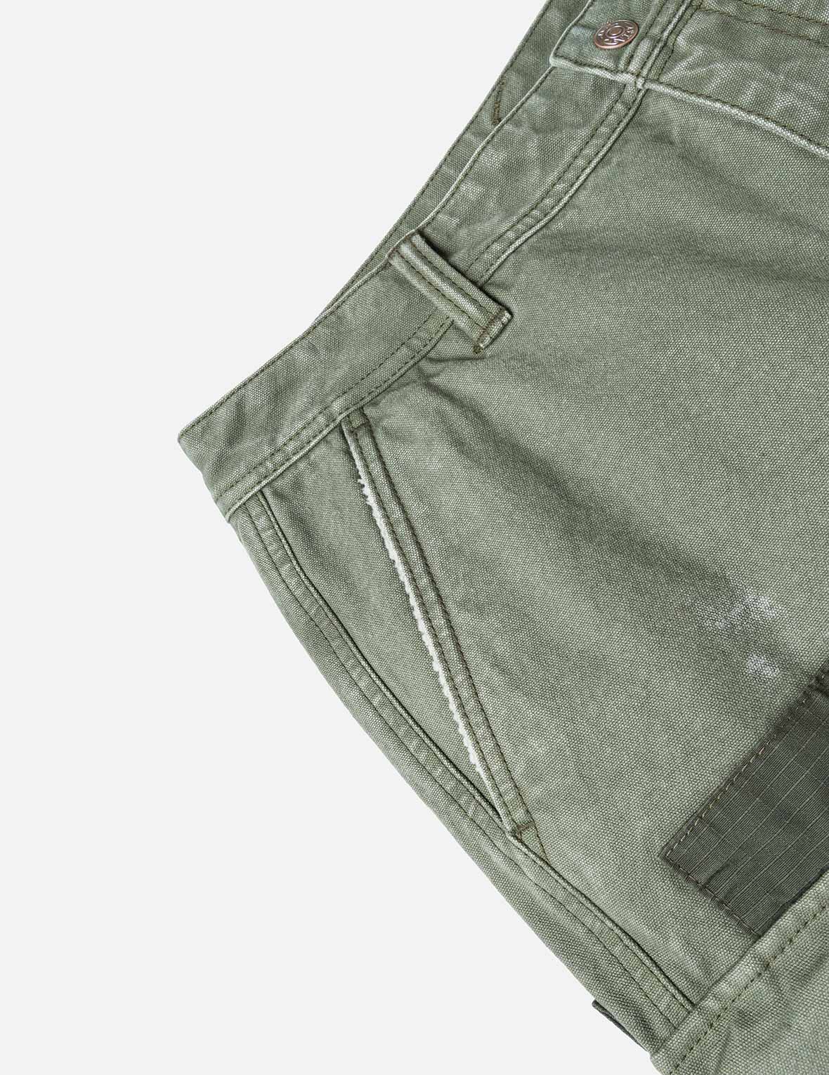 Dual Seagull Print Loose Fit Washed Woven Cargo Joggers