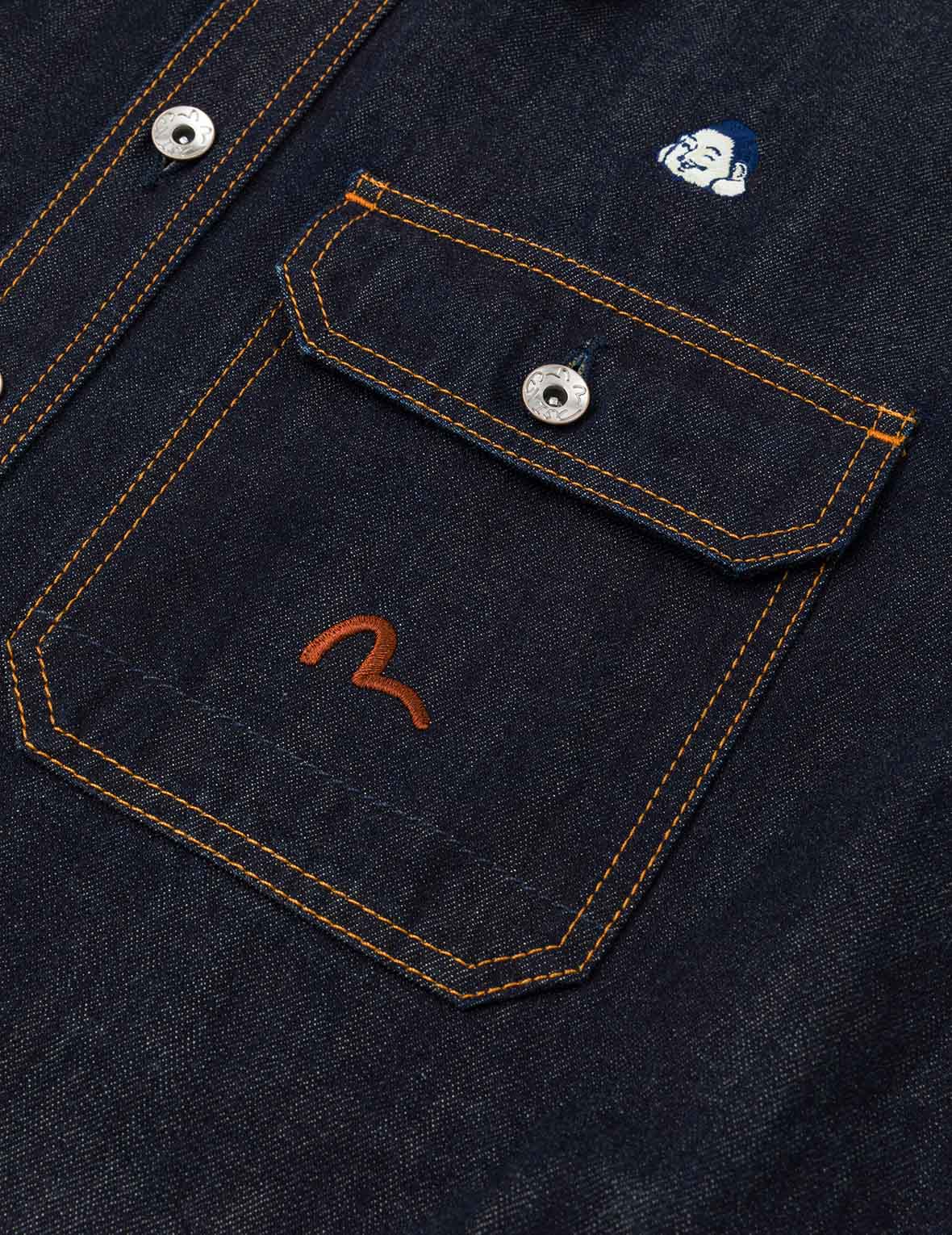 Allover Embroidery Regular Fit Denim Shirt Jacket