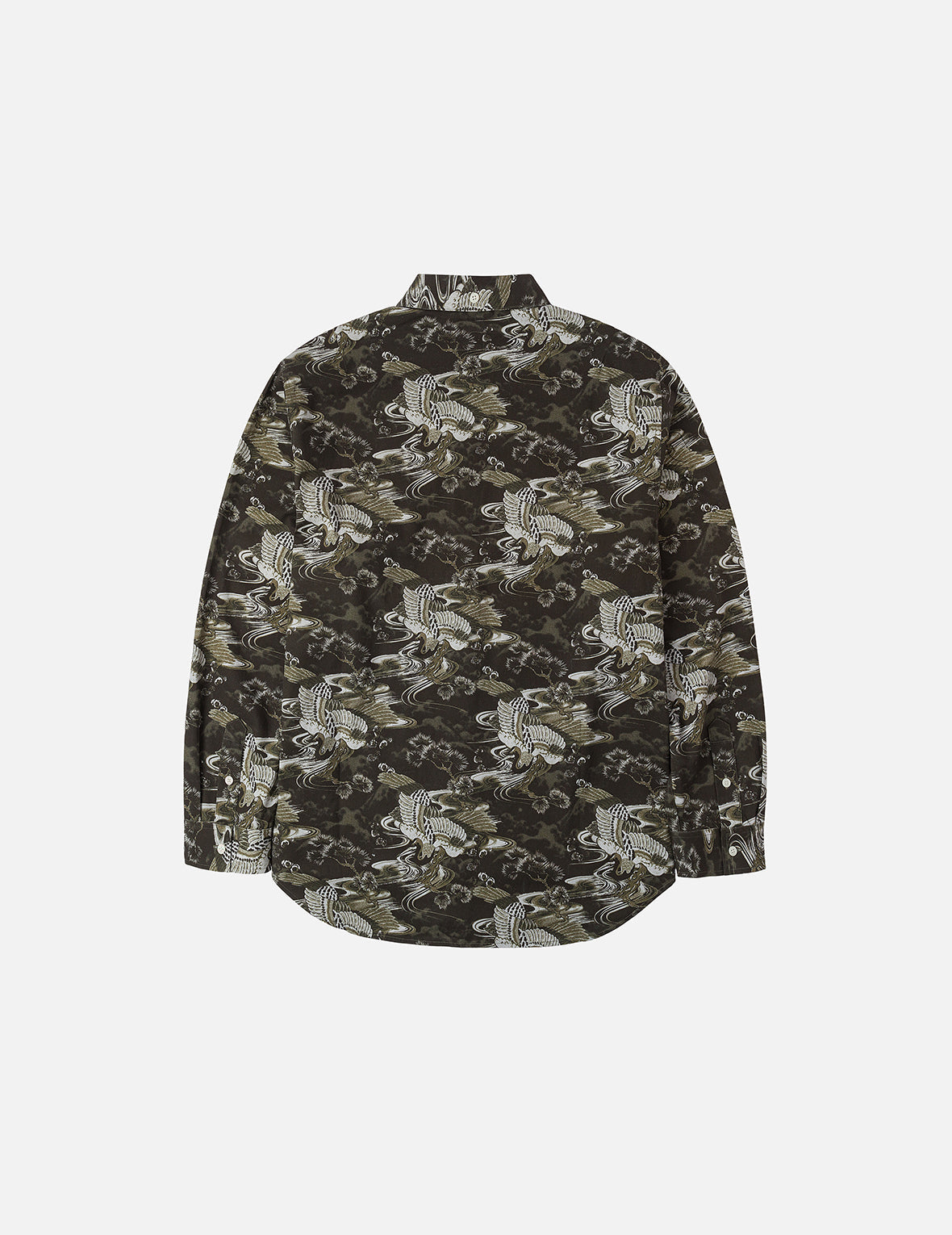 Allover Crane Print Relax Fit Shirt