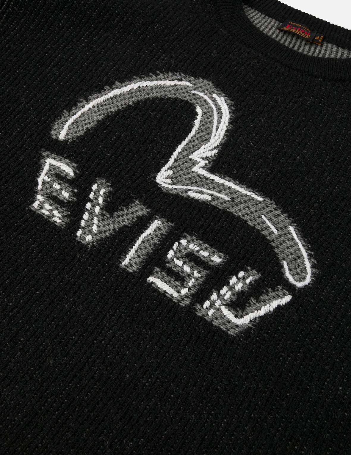 Seagull and Logo Intarsia Relax Fit Knitted Sweater