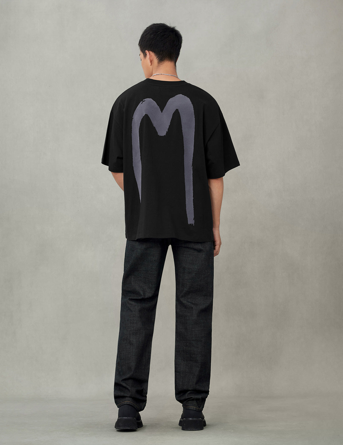 Handbrush Daicock Print Loose Fit T-Shirt