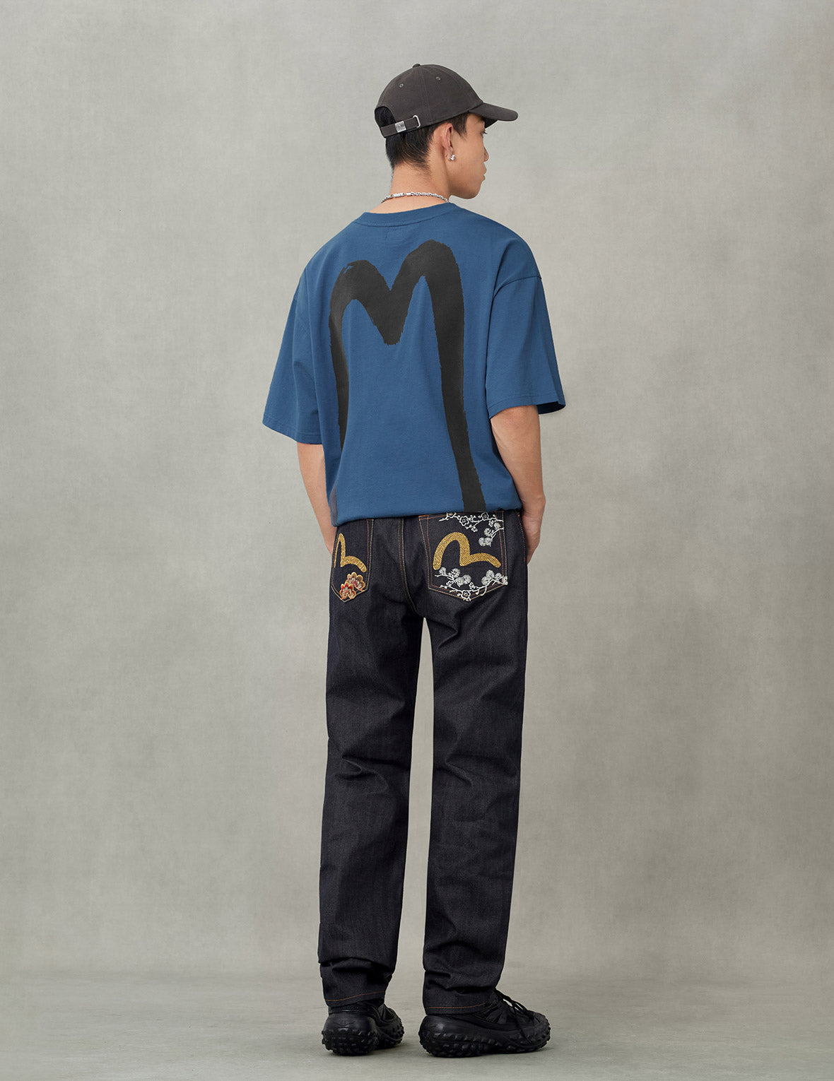 Handbrush Daicock Print Loose Fit T-Shirt