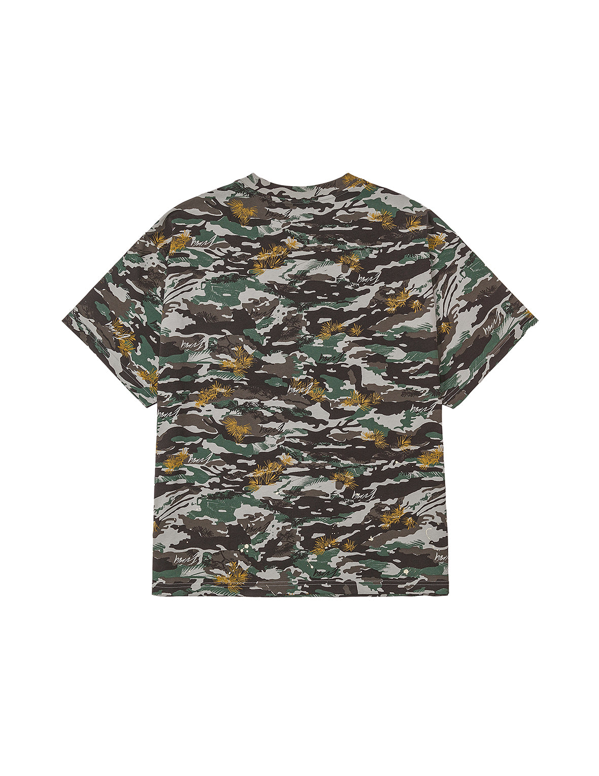 Graffiti-Style Seagull and Logo Print Relax Fit T-Shirt