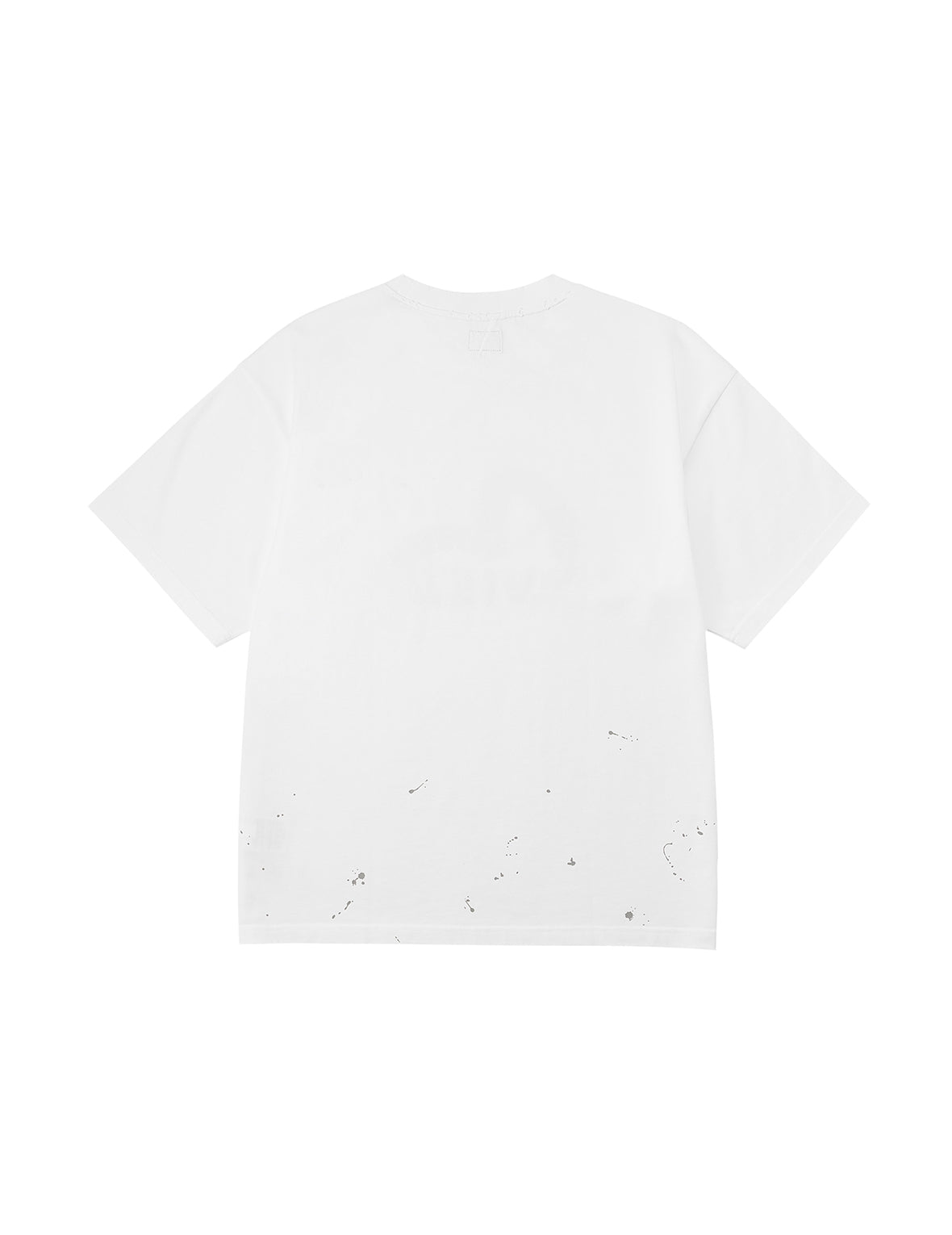 Graffiti-Style Seagull and Logo Print Relax Fit T-Shirt