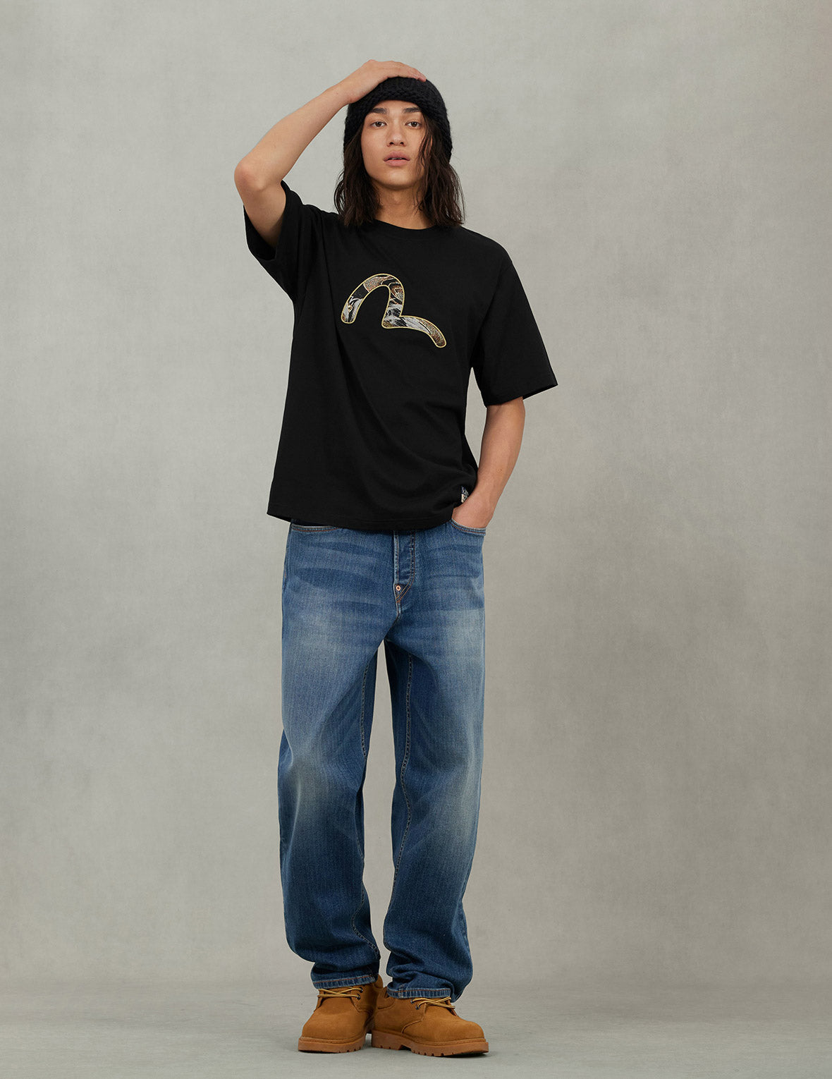 海鸥织锦贴布常规版型T恤