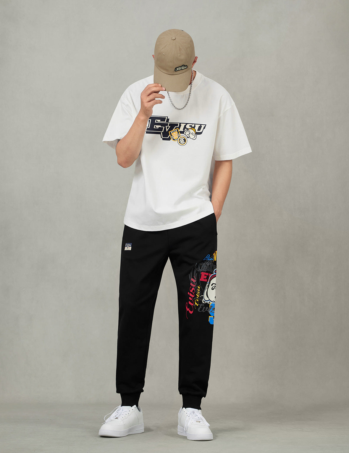 Henohenomohe Godhead and Wheel of Wisdom tag Daicock Print Relax Fit T-Shirt