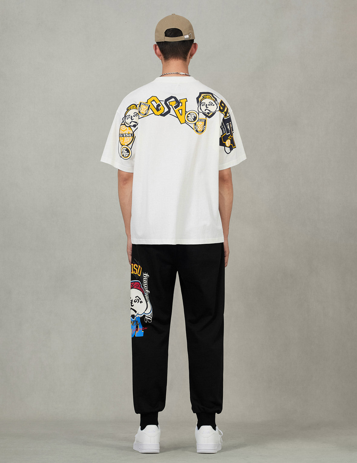 Henohenomohe Godhead and Wheel of Wisdom tag Daicock Print Relax Fit T-Shirt