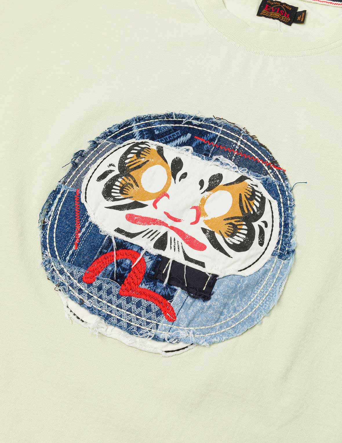 Sashiko Daruma and Seagull Relax Fit T-Shirt