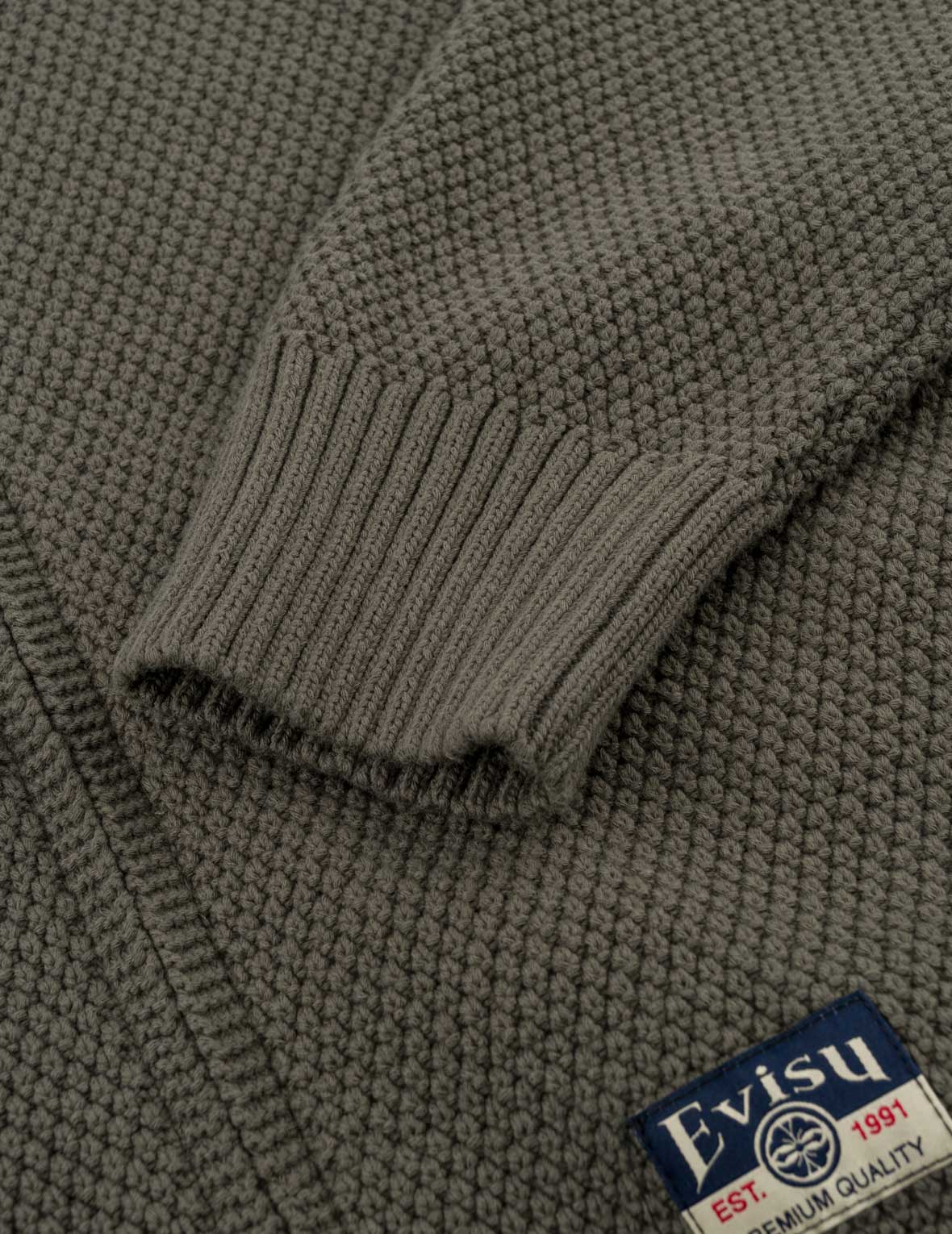 Seagull & Evisu Logo Knit Zip Cardigan