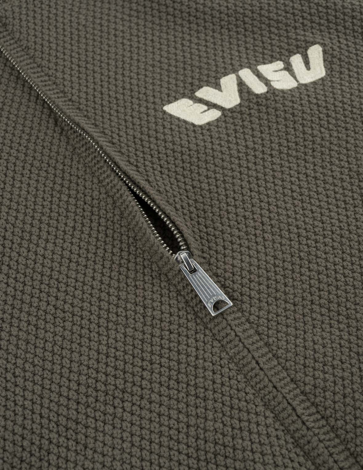 Seagull & Evisu Logo Knit Zip Cardigan