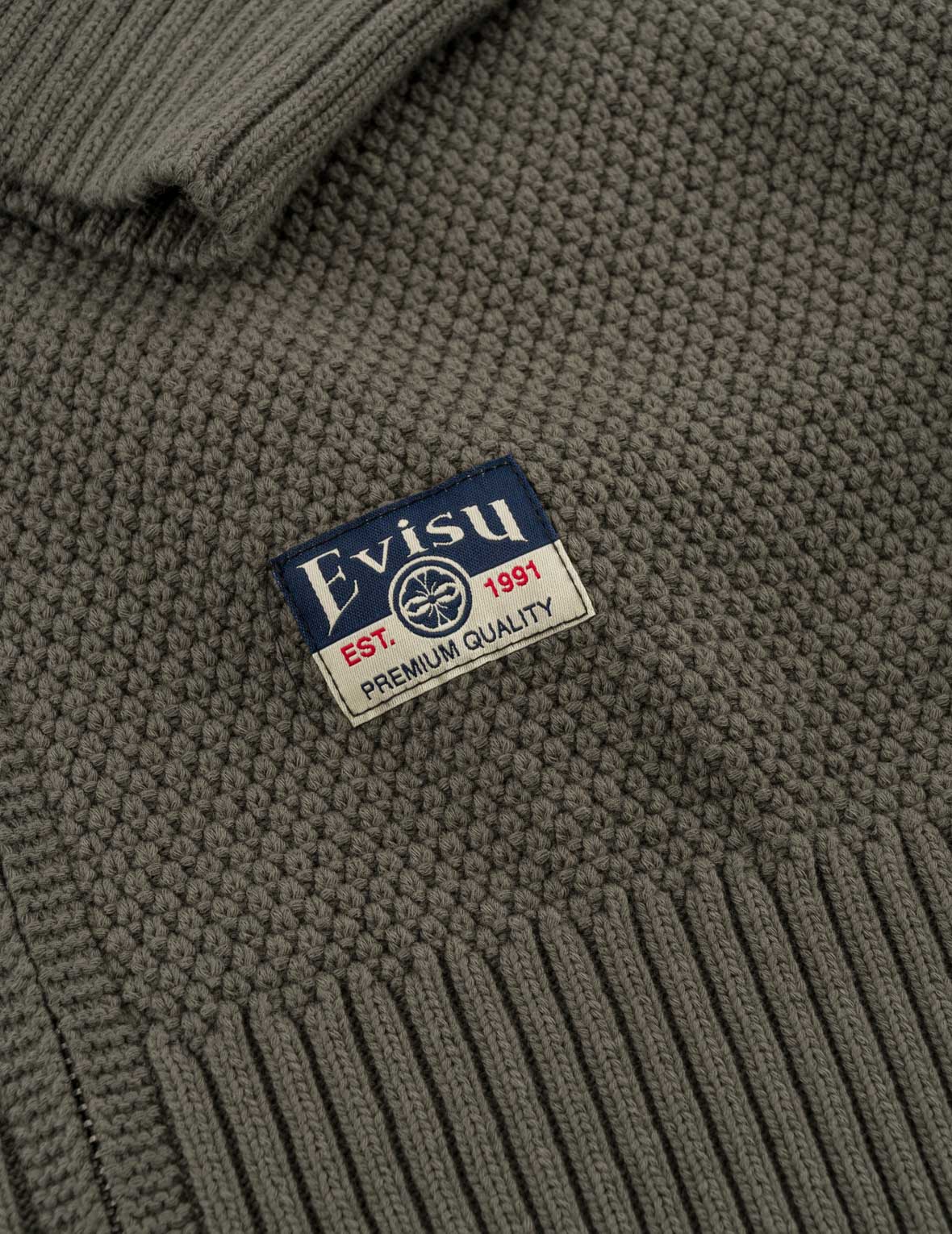 Seagull & Evisu Logo Knit Zip Cardigan