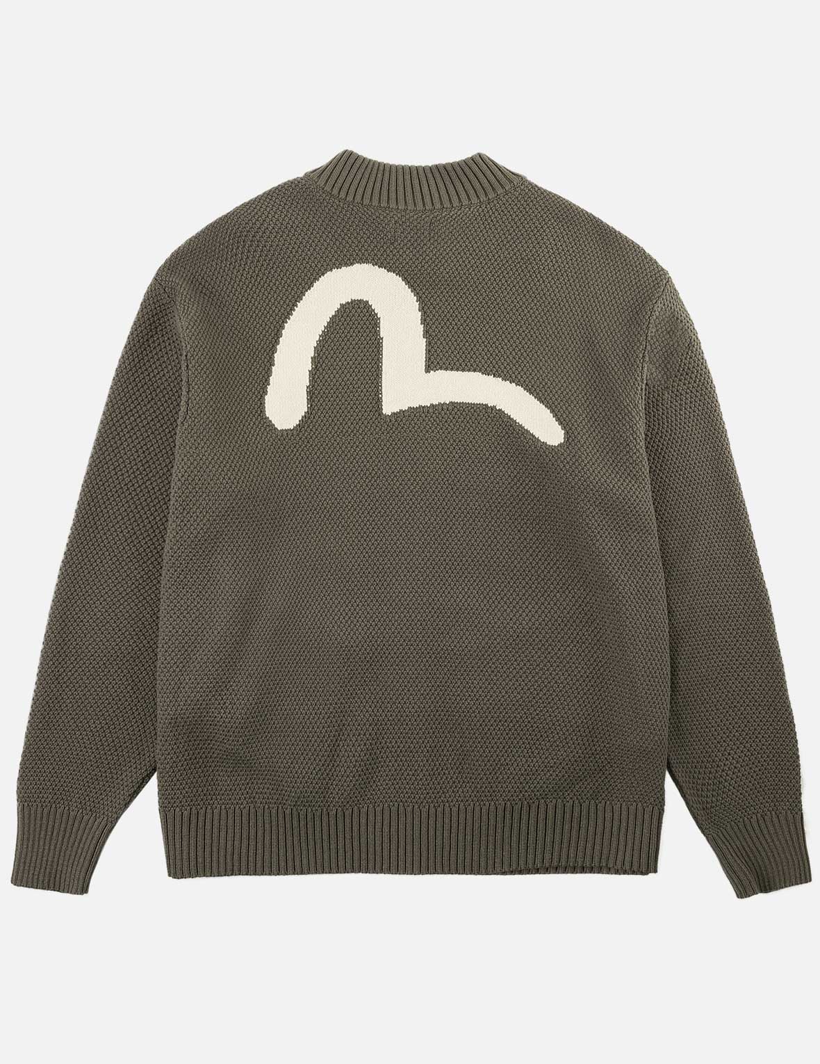 Seagull & Evisu Logo Knit Zip Cardigan