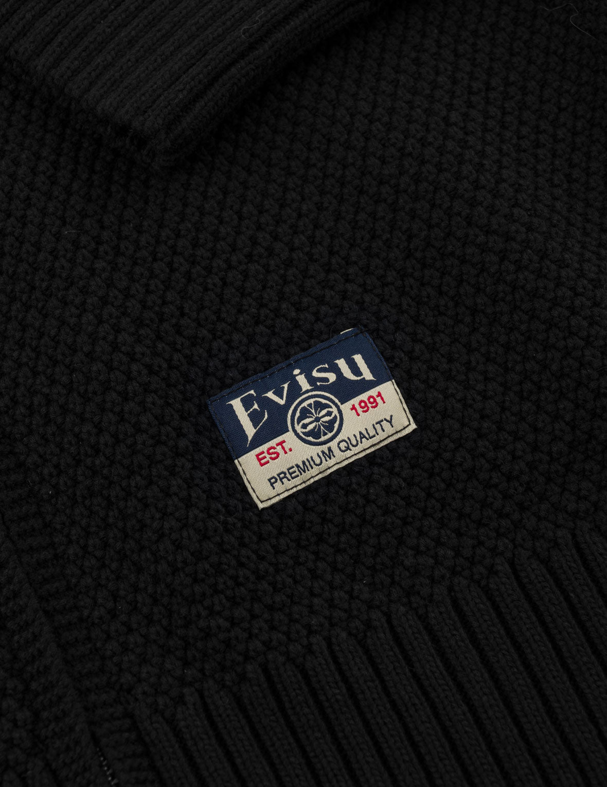 Seagull & Evisu Logo Knit Zip Cardigan