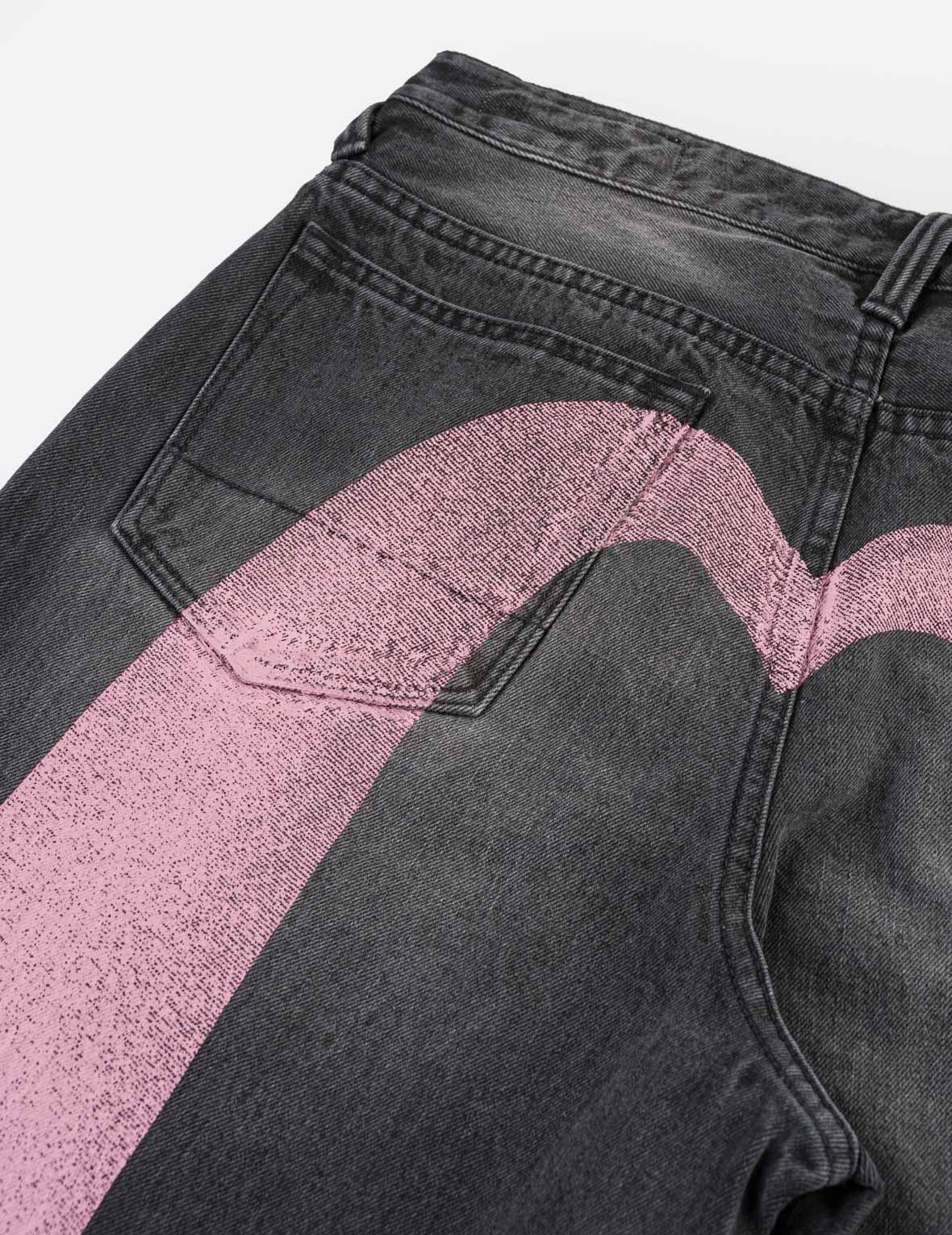 Faded Daicock Print Relax Fit Jeans #2030