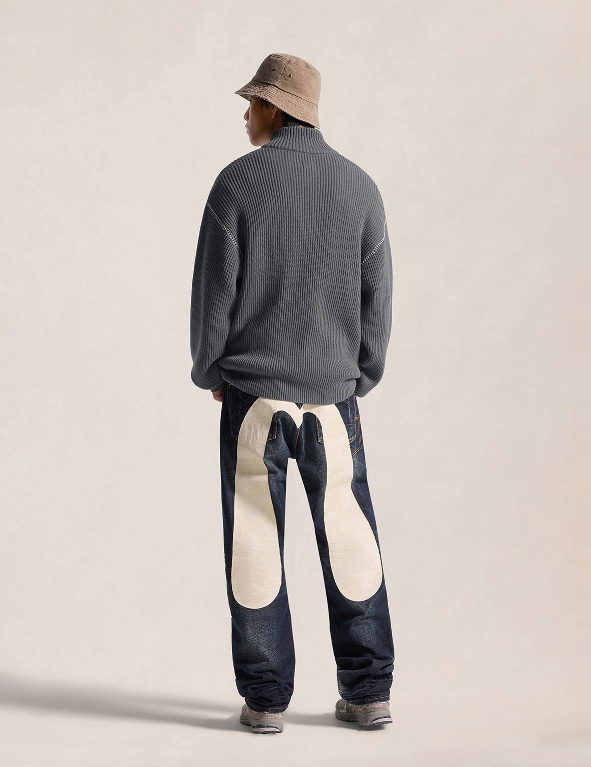 Seagull Embroidered Half-Zip Knit Pullover