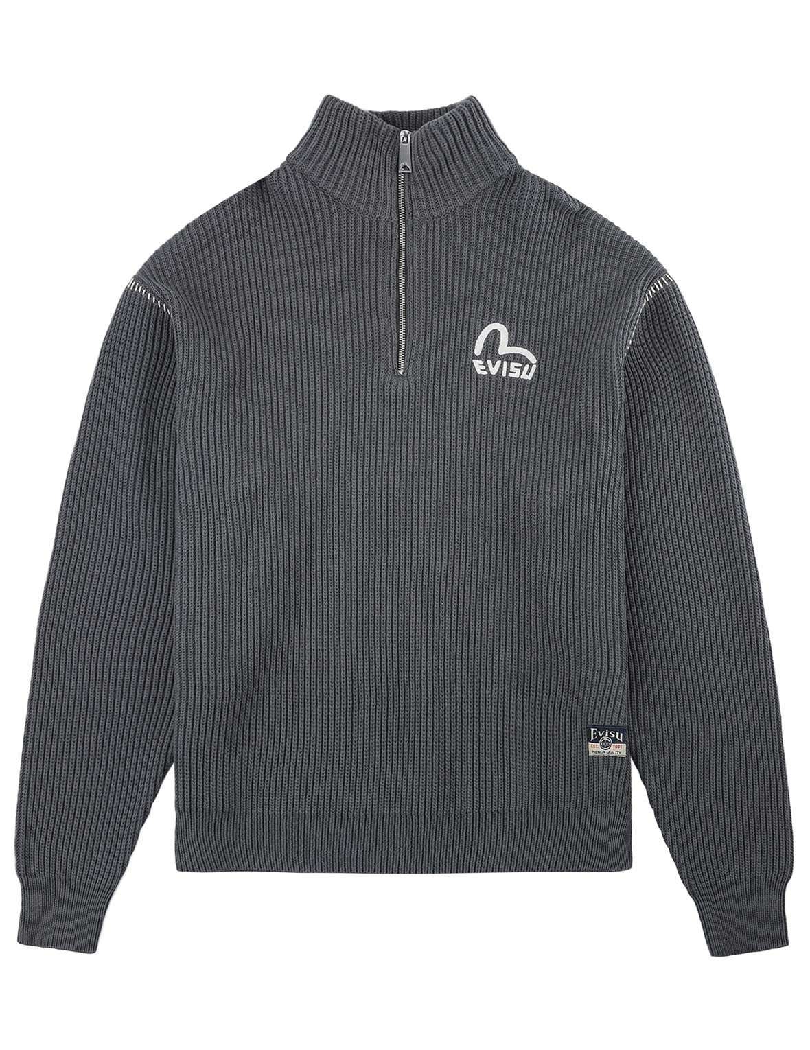 Seagull Embroidered Half-Zip Knit Pullover