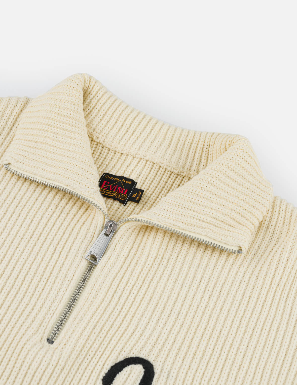 Seagull Embroidered Half-Zip Knit Pullover