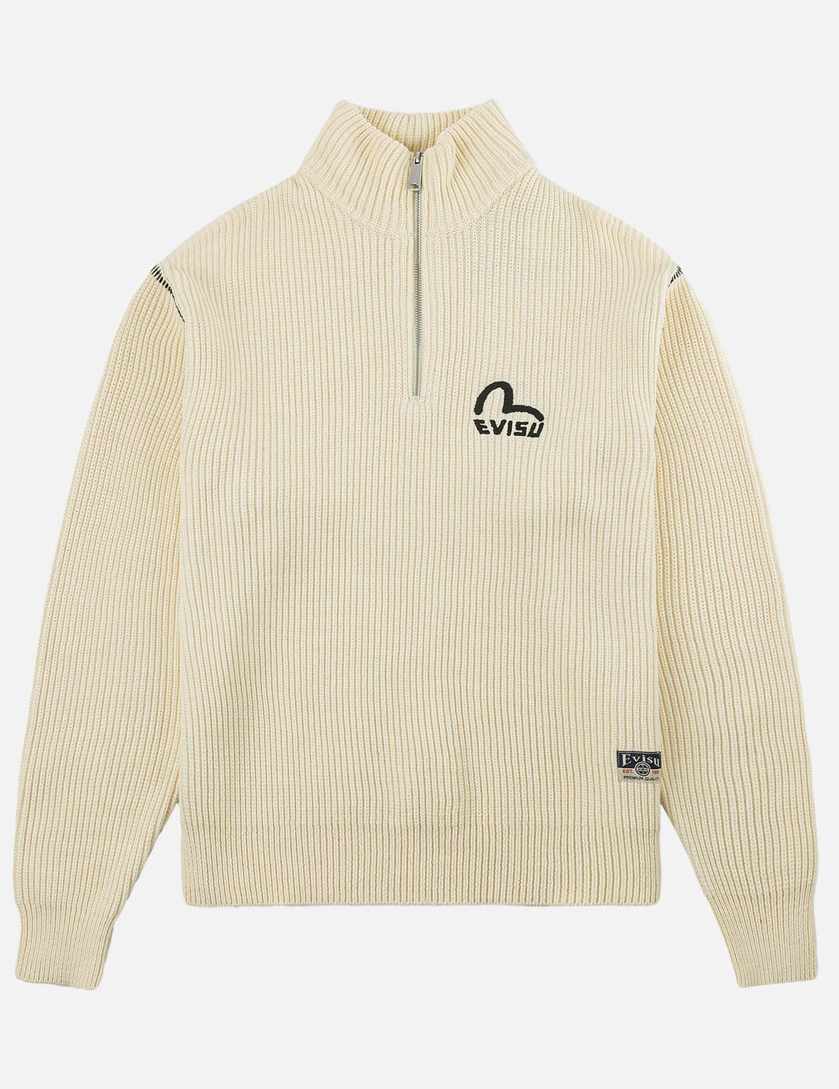 Seagull Embroidered Half-Zip Knit Pullover