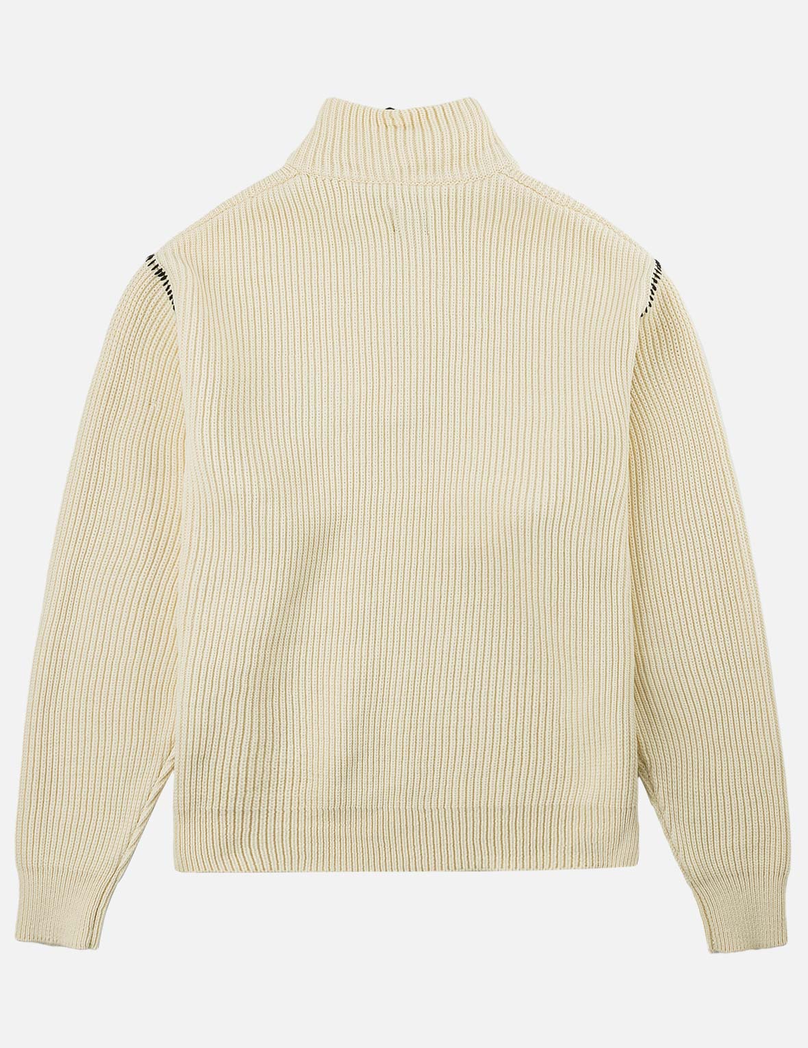 Seagull Embroidered Half-Zip Knit Pullover