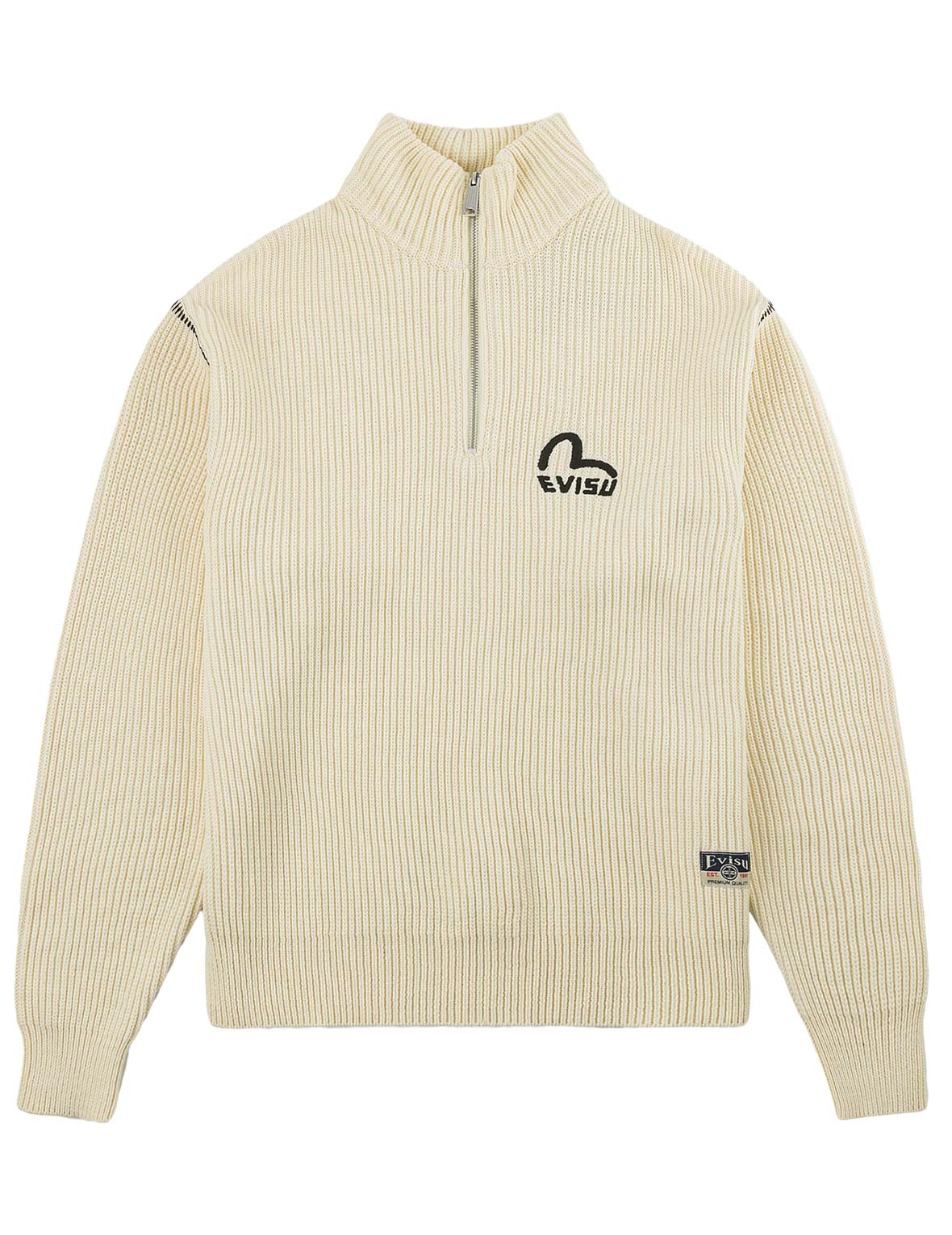 Seagull Embroidered Half-Zip Knit Pullover